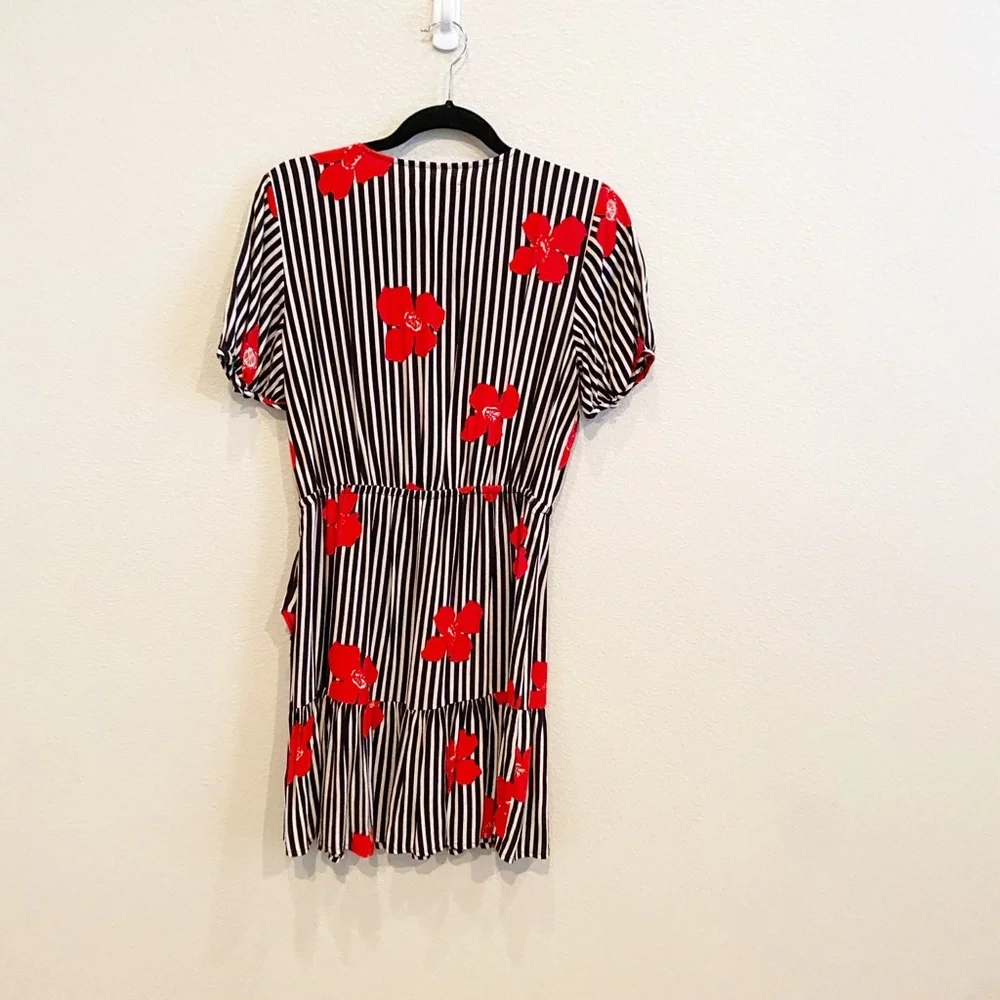 Madewell Ruffle Wrap Dress Candied Orchids 4 - Picture 4 of 11